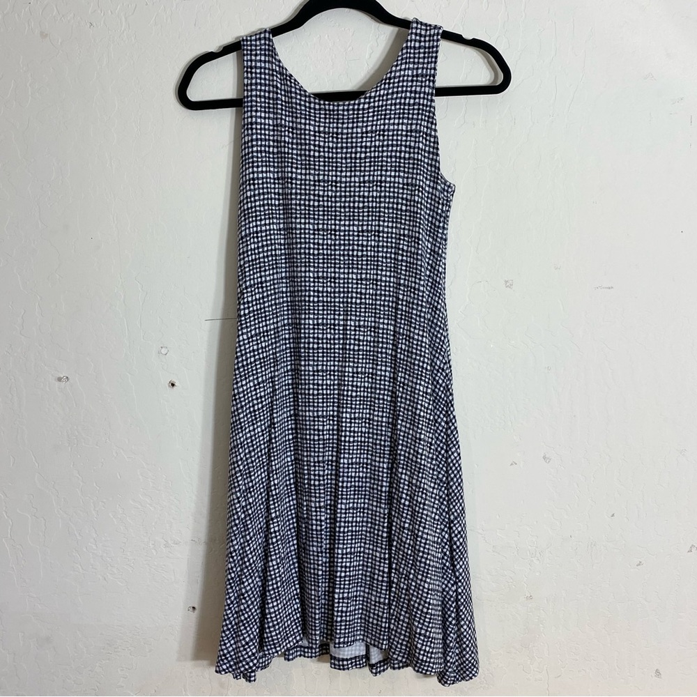Mercer & Madison tank swing dress black white gingham checkerboard plaid check